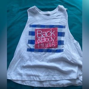 Barbell voodoo back and body hurts crop tank